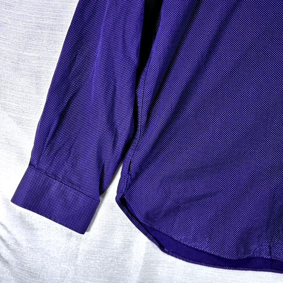 Michael Kors Men's Slim Fit Dress Shirt Purple with Dots 16.5 34/35 Large - Picture 3 of 8